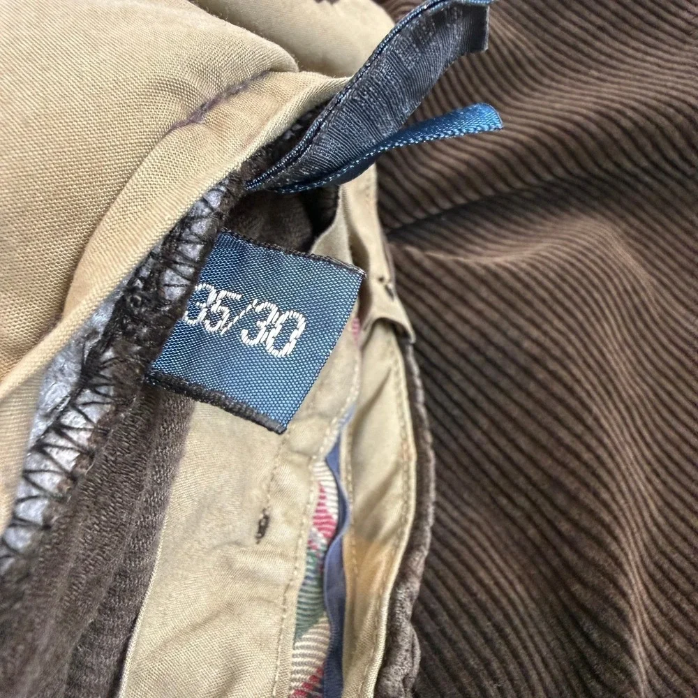 Vintage VTG Polo Ralph Lauren Andrew Corduroy Pleated Pants‎ Mens 35x30
